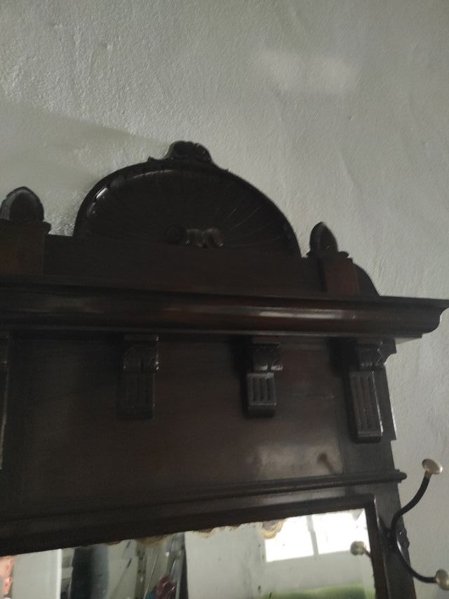 Perchero Paraguero Madera y Cristal