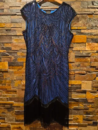 Vestido Años 20 Peaky Blinders Azul Negro