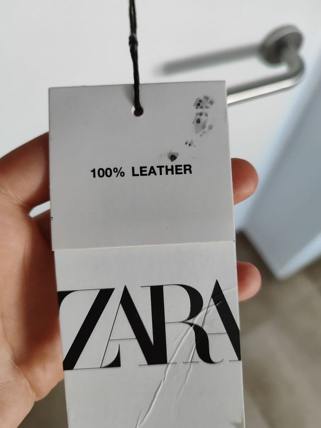 Chaqueta Piel Zara Negra Nueva con Etiqueta
