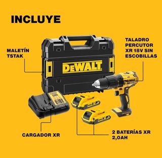 Taladro Percutor Dewalt XR 18V + Accesorios