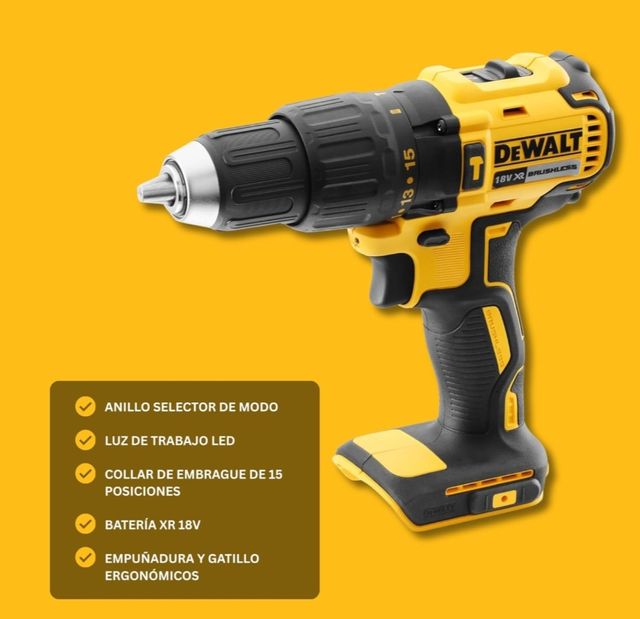 Taladro Percutor Dewalt XR 18V + Accesorios