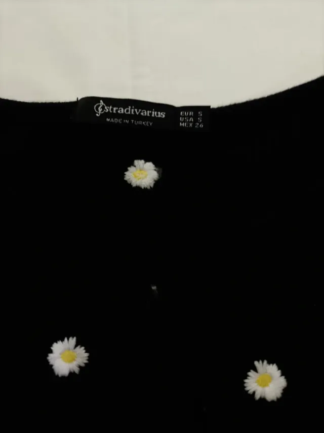 Chaqueta Stradivarius flores negra T S