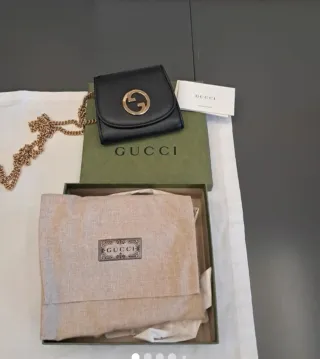 Mini Pochette Gucci Pelle Nera Oro