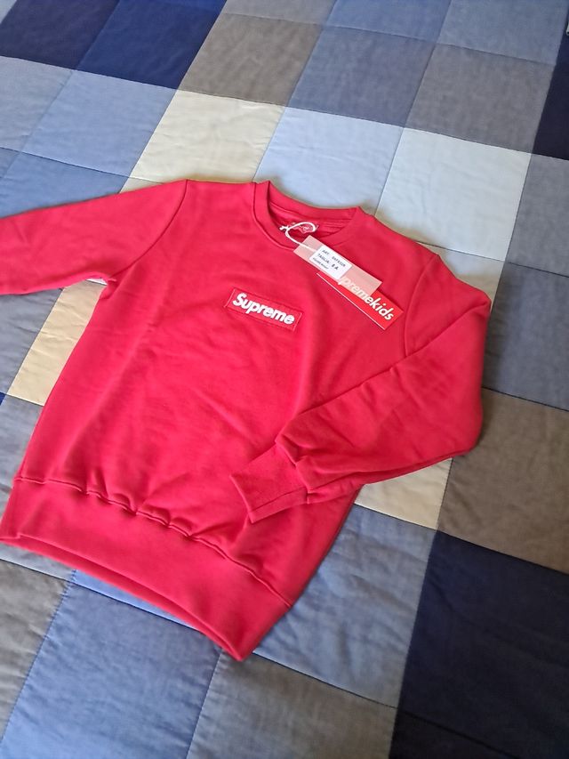 Felpa Supreme Bambino Rossa Taglia 8A