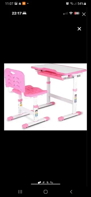 Escritorio y Silla Infantil Rosa