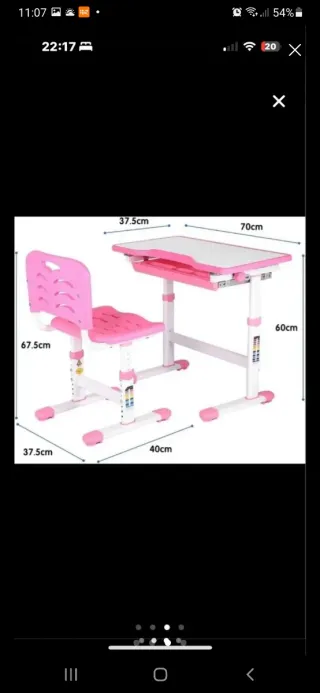 Escritorio y Silla Infantil Rosa
