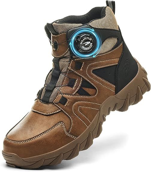 Botas de Seguridad Hombre Marrón/Negro