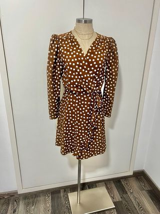 Vestido lunares marrón chocolate Talla L