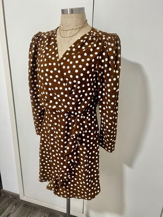 Vestido lunares marrón chocolate Talla L
