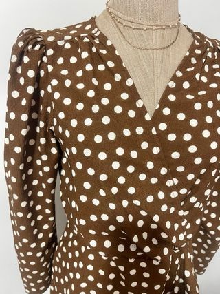 Vestido lunares marrón chocolate Talla L
