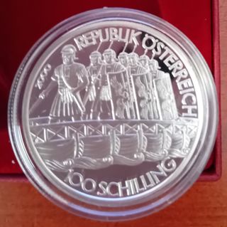 Moneda Plata Los Romanos Marco Aurelio 100 Schilli