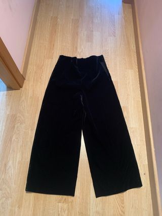 Pantalones culotte de terciopelo negros