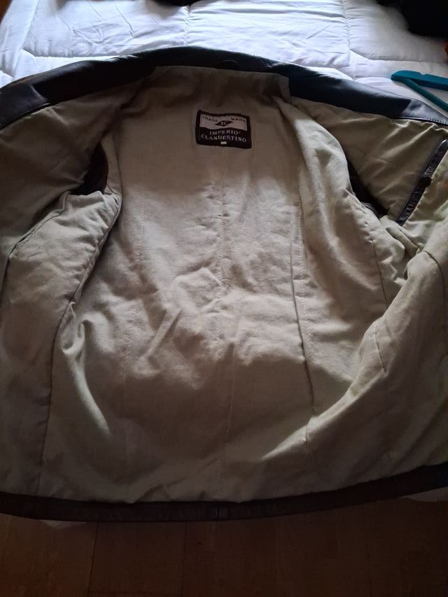 Cazadora Piel Imperio Clandestino Marrón Talla M