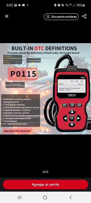 Herramienta Diagnóstico OBDII V320