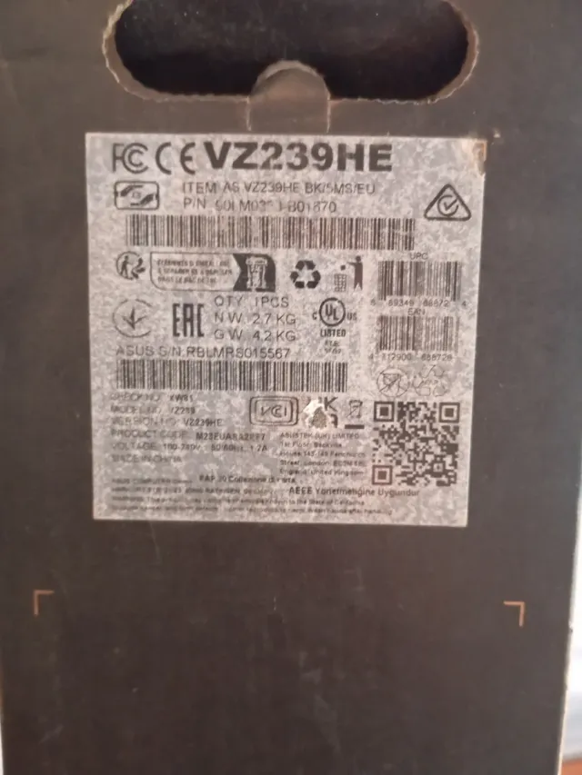 Monitor Asus VZ239HE Negro