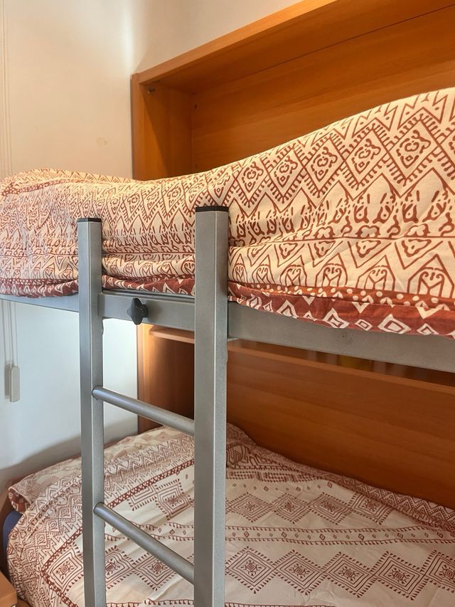 Litera abatible 3 camas madera y metal