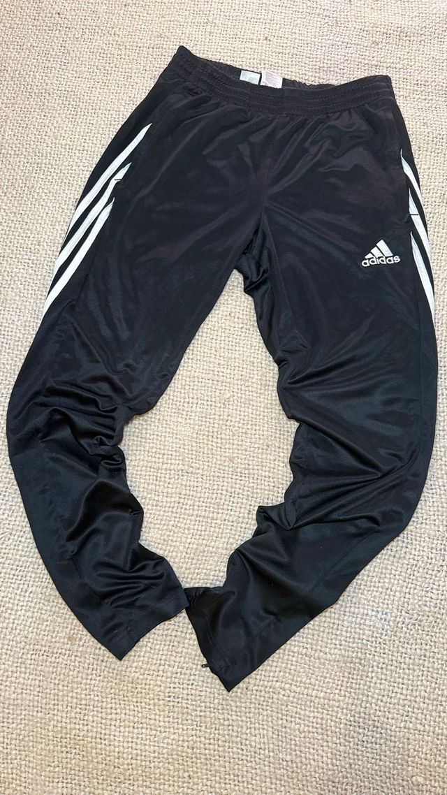Adidas Climalite Black Track Pants – White Stripes