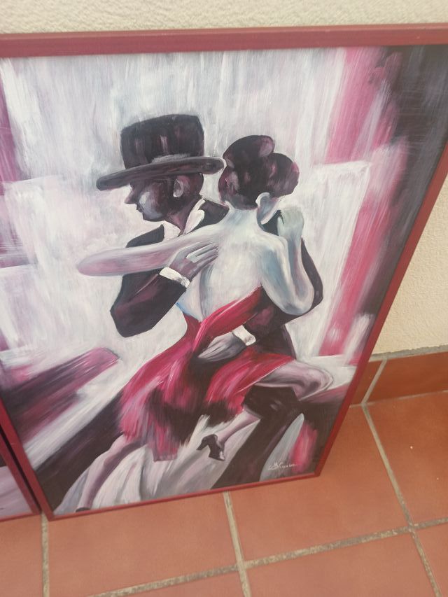 Pareja cuadros óleo pareja bailando Pintado a mano