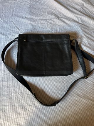 Bolso bandolera piel negro portátil