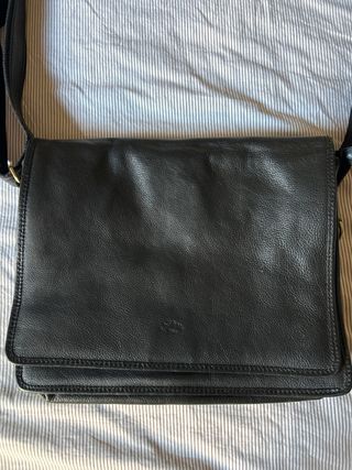 Bolso bandolera piel negro portátil