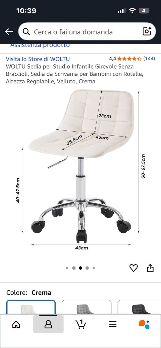 Sedia da studio WOLTU per bambini