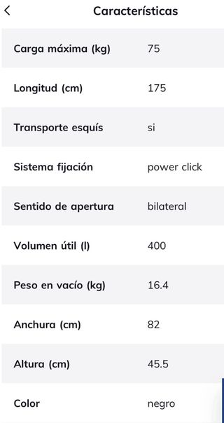 Cofre de techo THULE Trip G2 tamaño M (400L)