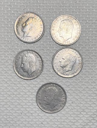 5 Monedas 25 Ptas 1975 Estrella 77,78,79,79,80