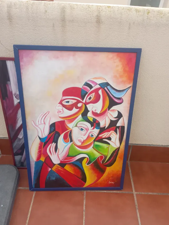 Cuadro al óleo grande hecho a mano