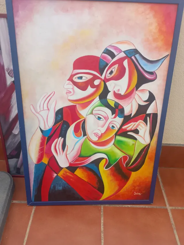 Cuadro al óleo grande hecho a mano