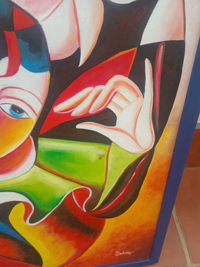 Cuadro al óleo grande hecho a mano