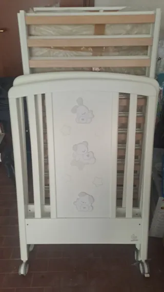 Culla ITALBABY bianca con ruote