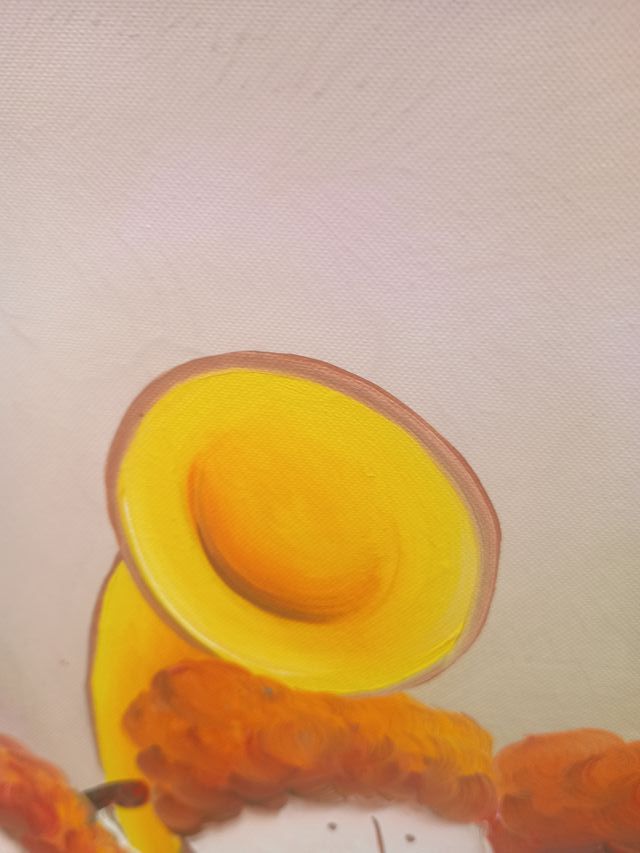 Preciosa pintura al óleo multicolor