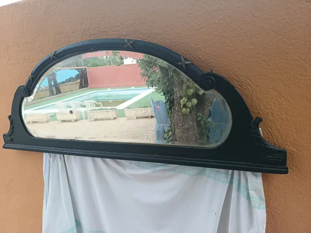 Espejo Antiguo Madera Bronce