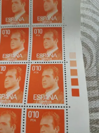 Pliego 100 sellos Juan Carlos I 1977