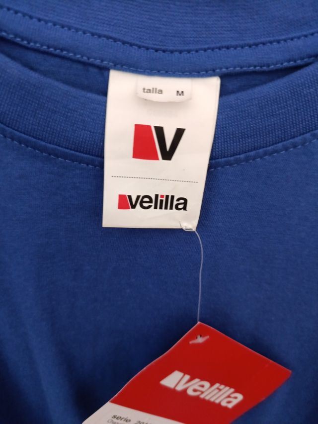 T-Shirt Velilla Algodão Tamanho M Azul
