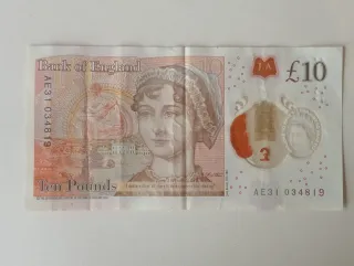 Banconota da 10 sterline inglesi 2016