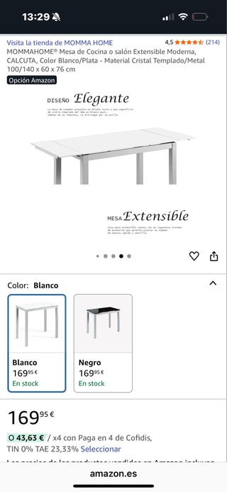Mesa Extensible Cocina/Salón Mommah Home