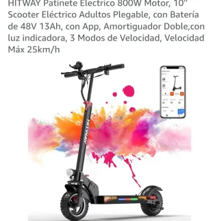 Patinete Eléctrico HITWAY 800W + Casco