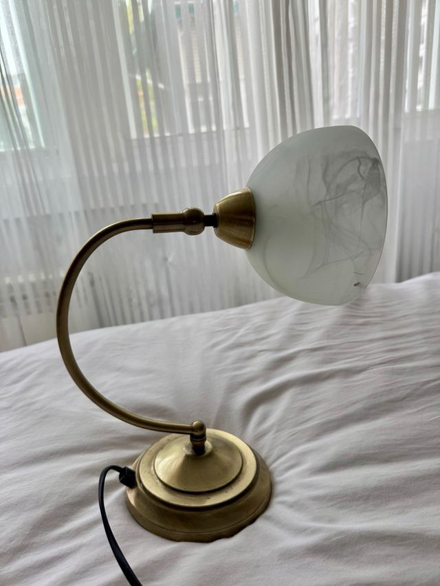 Lámpara de mesa bronce antiguo táctil