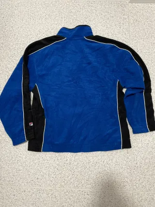 Sudadera polar Fila retro  1/4 cremallera azul y n