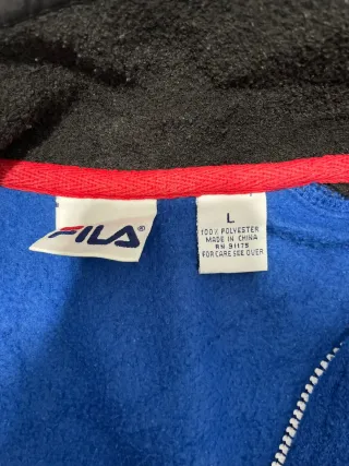 Sudadera polar Fila retro  1/4 cremallera azul y n