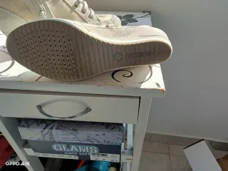Scarpe Geox zeppa interna beige/oro n.38