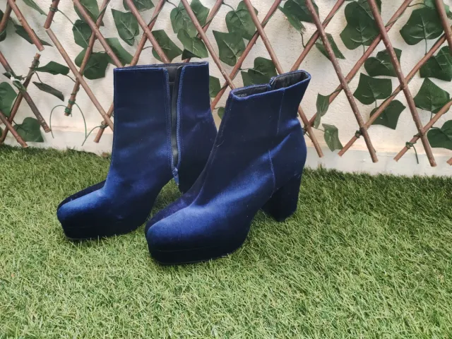 Botines terciopelo azul Primark