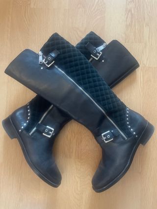 Botas altas piel Ralph Lauren negras