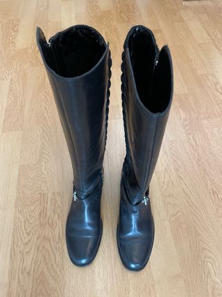 Botas altas piel Ralph Lauren negras