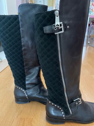 Botas altas piel Ralph Lauren negras