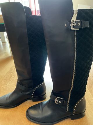 Botas altas piel Ralph Lauren negras