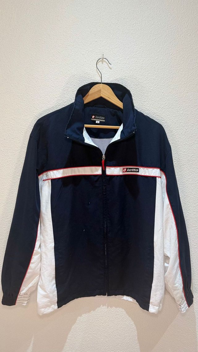 Vintage Lotto Windbreaker Jacket Navy & White – Si