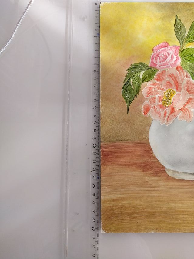 Bodegón flores rosas y blancas