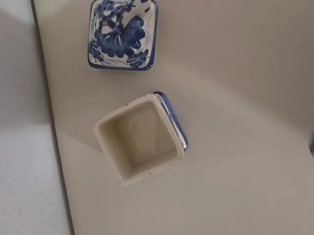 Azucarero Cerámica azul y blanca con flores